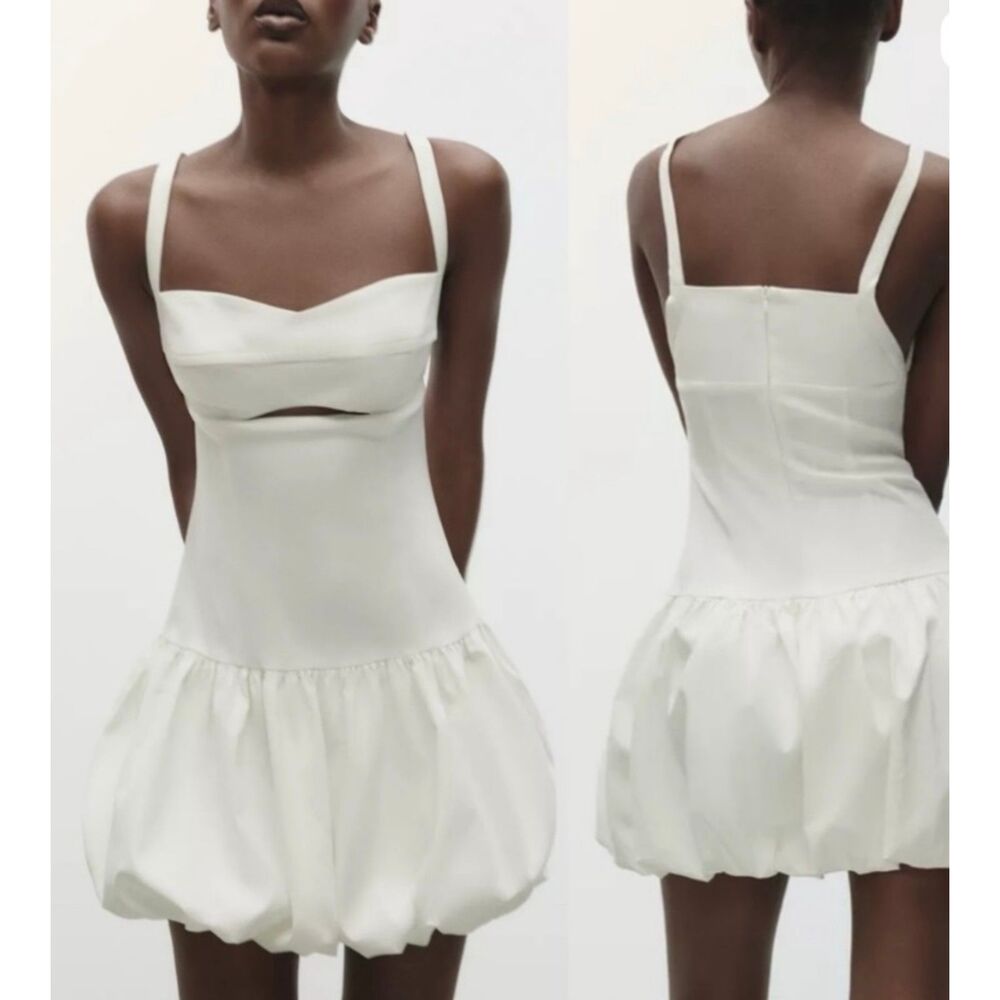 ZARA Balloon Hem Mini Dress